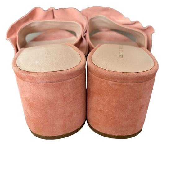 Loeffler Randall Vera Ruffles Pink Suede Mule Sandal Heel size 10 - Picture 6 of 11
